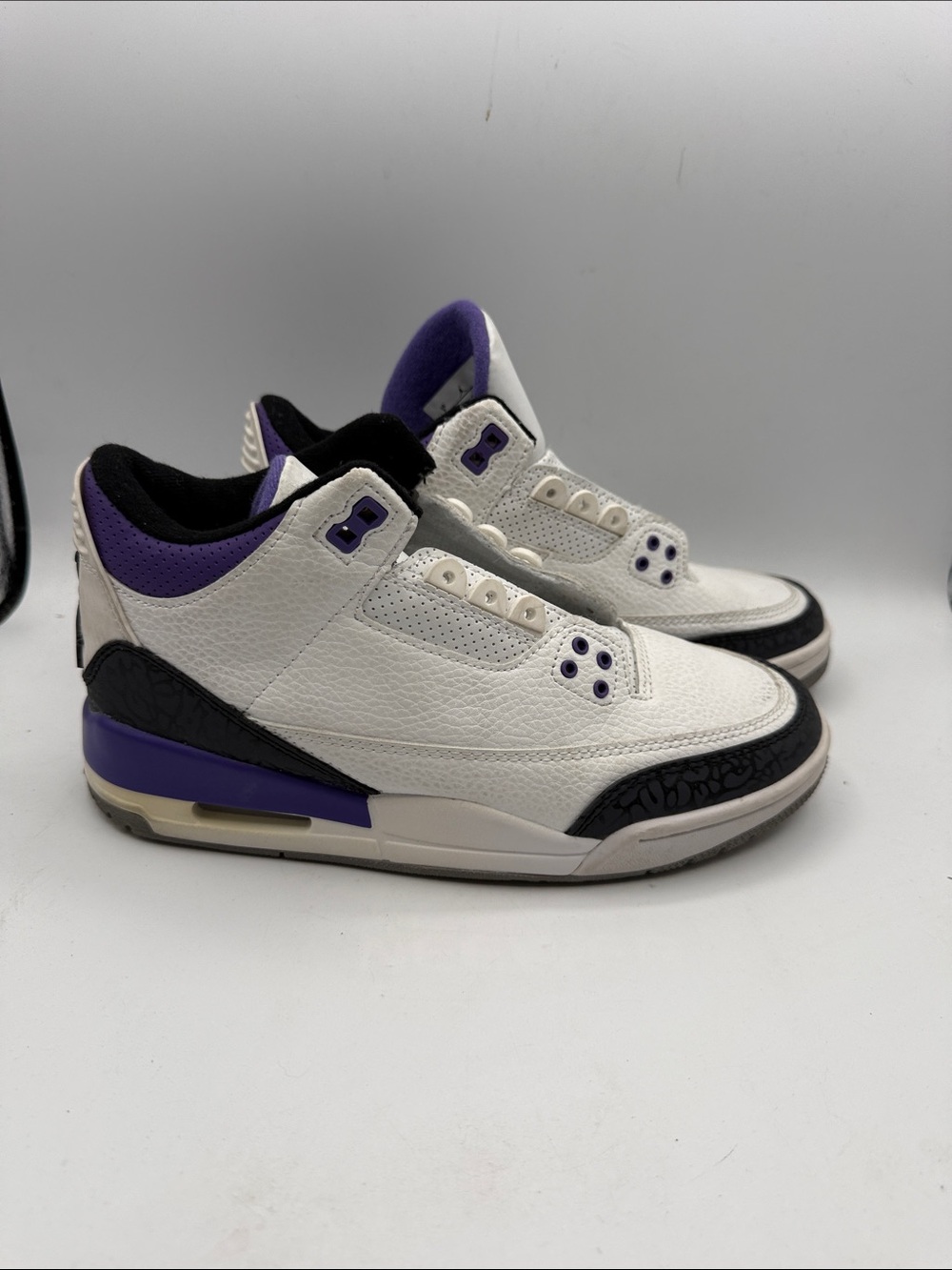 Nike Air Jordan 3 Dark Iris White and Purple Retro Basketball Shoes S1